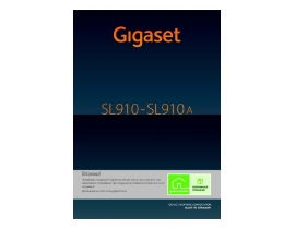 Руководство пользователя, руководство по эксплуатации dect Gigaset SL910(A)