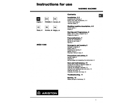 Инструкция стиральной машины Ariston AVSD 1090