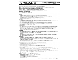 Инструкция - TS-WX20LPA