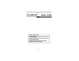 Руководство пользователя, руководство по эксплуатации радиотелефона Voxtel Select 4200