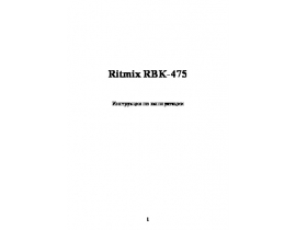 Руководство пользователя, руководство по эксплуатации электронной книги Ritmix RBK-475