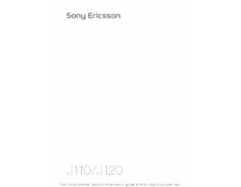 Руководство пользователя сотового gsm, смартфона Sony Ericsson J110_J120