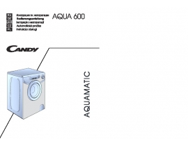Инструкция, руководство по эксплуатации стиральной машины Candy AQUA 600
