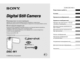 Руководство пользователя цифрового фотоаппарата Sony DSC-M1