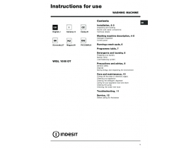 Инструкция стиральной машины Indesit WISL 1000 OT