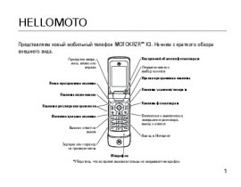 Руководство пользователя сотового gsm, смартфона Motorola KRZR K3