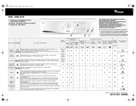 Инструкция стиральной машины Whirlpool AWG 879(Таблица программ)