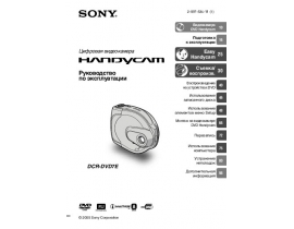 Руководство пользователя, руководство по эксплуатации видеокамеры Sony DCR-DVD7E