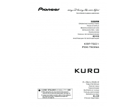 Инструкция плазменного телевизора Pioneer KRP-TS01
