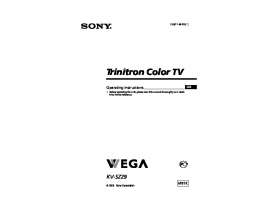 Инструкция, руководство по эксплуатации кинескопного телевизора Sony KV-SZ29M91K