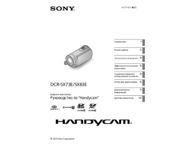 Руководство пользователя, руководство по эксплуатации видеокамеры Sony DCR-SX83E