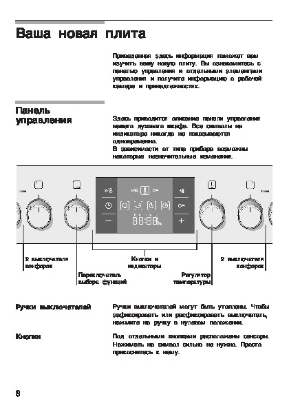 Плита бош электрическая режимы духовки инструкция фото