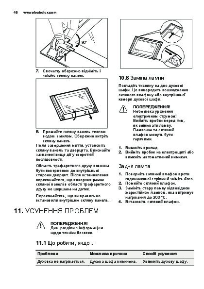 Как заменить лампочку в духовом шкафу электролюкс