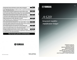 Руководство пользователя, руководство по эксплуатации ресивера и усилителя Yamaha A-S201