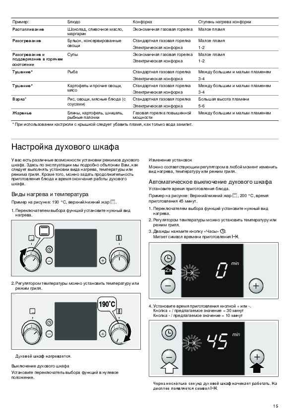 Как настроить часы на духовом шкафу бош инструкция