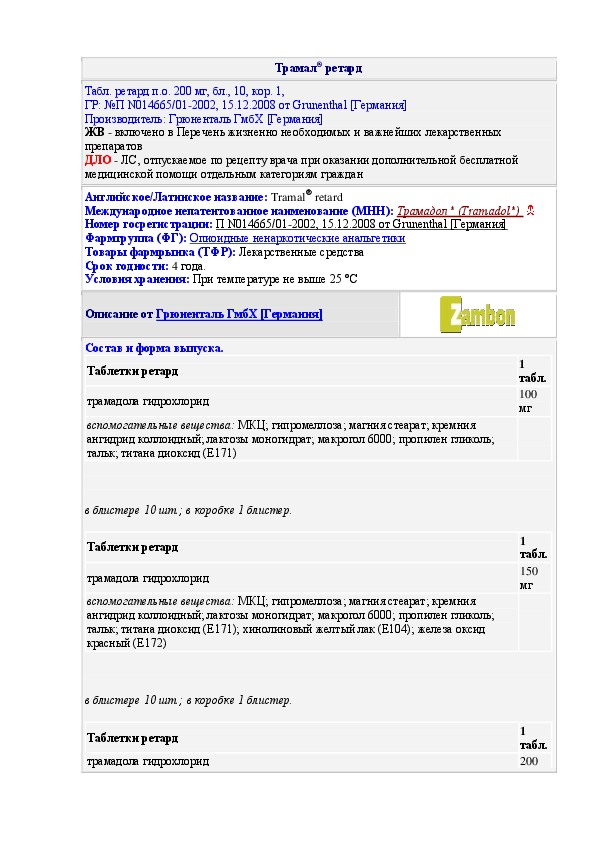 Трамадол рецепт образец