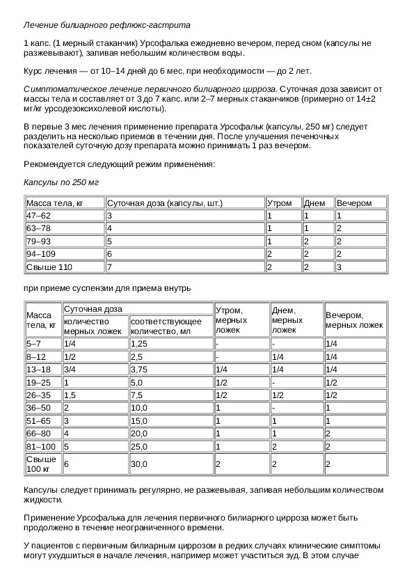 Урсофальк схема лечения