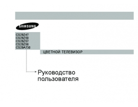 Инструкция кинескопного телевизора Samsung CS-29Z58HYQ