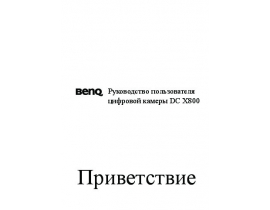Инструкция цифрового фотоаппарата BenQ DC X800