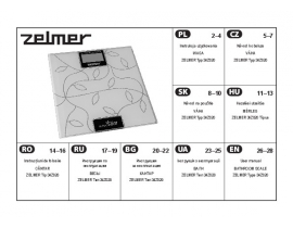 Инструкция весов ZELMER 34Z020