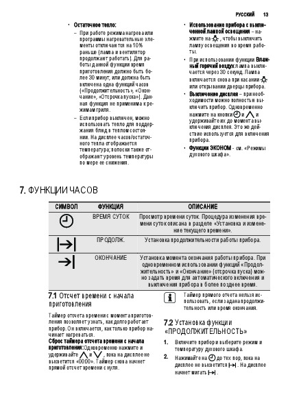 Описание духового шкафа электролюкс