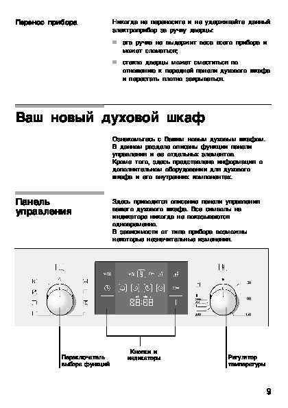 Инструкция по применению духовой шкаф бош