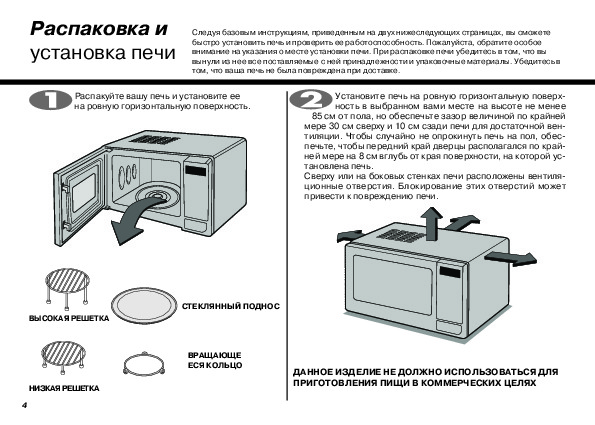 Пользование микроволновой печью